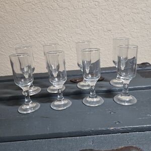 Vintage Cordial or Rummer Glasses Lot Of 8